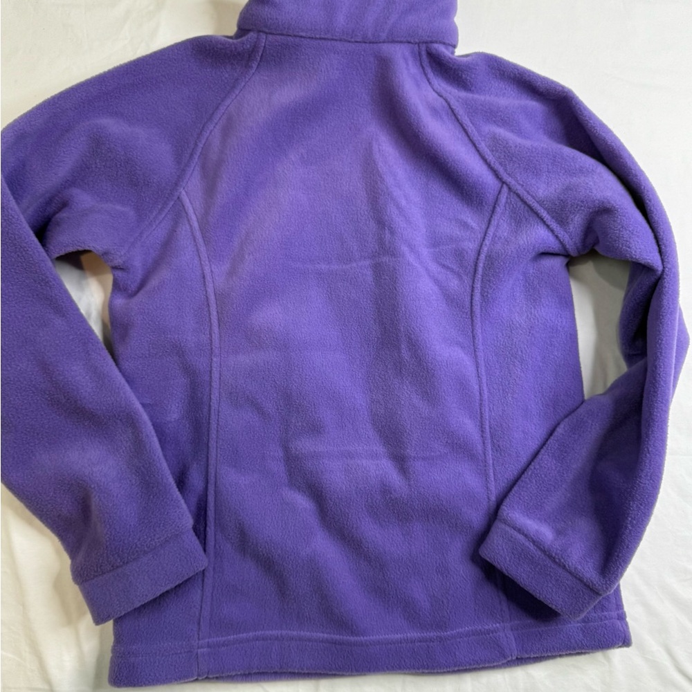 Columbia Jacket Girls Large Long Sleeve Full Zip Fleece Outdoors Purple A030725 - Picture 2 of 5